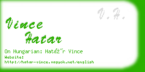 vince hatar business card